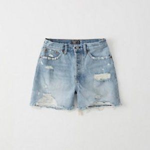 Abercrombie & Fitch High Rise Mid-Length Denim Shorts NWT
